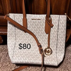 Michael Kors Signature Cream and Tan Tote